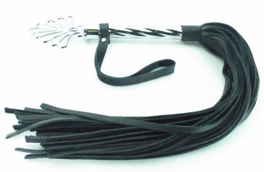 BDSM Arsenal FLOGGER BLACK WITH CROWN-DECORATED HANDLE 40 cm