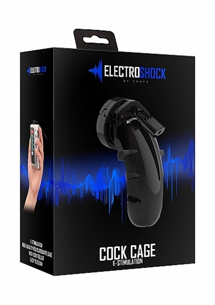 Shots - ElectroShock E-STIMULATION COCK CAGE BLACK 11.5 cm