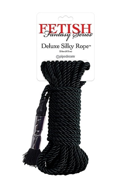 Fetish Fantasy Series DELUXE SILKY ROPE BLACK 9.75 m