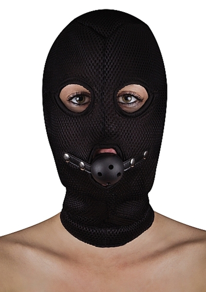 Shots - Ouch! EXTREME MESH BALACLAVA WITH BALL GAG BLACK